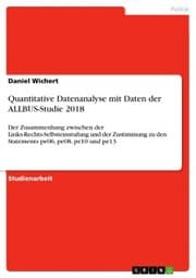 Cover von Quantitative Datenanalyse mit Daten der ALLBUS-Studie 2018