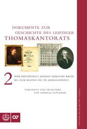 Cover von Dokumente zur Geschichte des Leipziger Thomaskantorats
