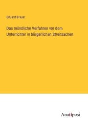 Cover von Das mündliche Verfahren vor dem Unterrichter in bürgerlichen Streitsachen
