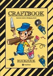 Cover von CRAFTBOOK - BAUMASCHINEN MOTIVE - GÄRTNER - HÄUSER - WERKZEUG - HANDWERKER - TOLLE RÄTSEL - LUSTIGE AUFGABEN