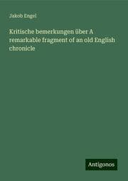 Cover von Kritische bemerkungen über A remarkable fragment of an old English chronicle