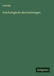 Cover von Psychologische Beobachtungen
