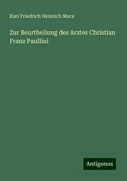 Cover von Zur Beurtheilung des Arztes Christian Franz Paullini