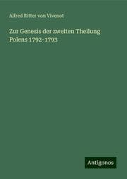 Cover von Zur Genesis der zweiten Theilung Polens 1792-1793