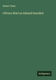 Cover von Offener Brief an Eduard Hanslick