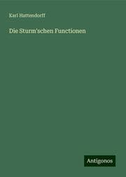 Cover von Die Sturm'schen Functionen