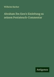 Cover von Abraham Ibn Esra's Einleitung zu seinem Pentateuch-Commentar