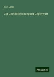 Cover von Zur Goetheforschung der Gegenwart