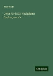 Cover von John Ford: Ein Nachahmer Shakespeare's