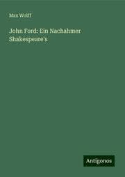 Cover von John Ford: Ein Nachahmer Shakespeare's