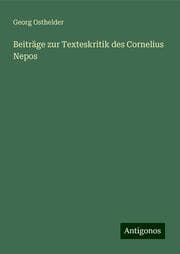 Cover von Beiträge zur Texteskritik des Cornelius Nepos