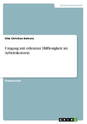 Cover von Umgang mit erlernter Hilflosigkeit im Arbeitskontext