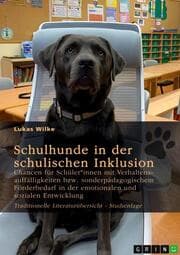 Cover von Schulhunde in der schulischen Inklusion. Chancen für Schüler