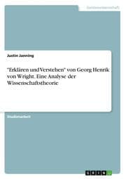 Cover von 'Erklären und Verstehen' von Georg Henrik von Wright. Eine Analyse der Wissenschaftstheorie