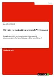 Cover von Direkte Demokratie und soziale Verzerrung