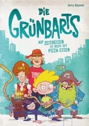 Cover von Die Grünbarts (1). Auf Zeitreisen ist nicht gut Pizza essen