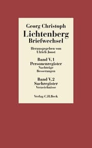 Cover von Lichtenberg Briefwechsel 5: Register