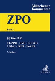 Cover von Münchener Kommentar zur Zivilprozessordnung Bd. 3: §§ 946-1120, EGZPO, GVG, EGGVG, UKlaG, Internationales und Europäisches Zivilprozessrecht