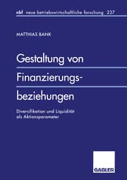 Cover von Gestaltung von Finanzierungsbeziehungen