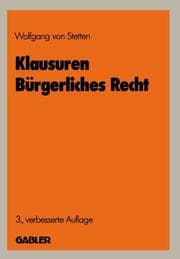 Cover von Klausuren Bürgerliches Recht