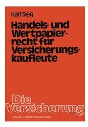 Cover von Handels- und Wertpapierrecht für Versicherungskaufleute