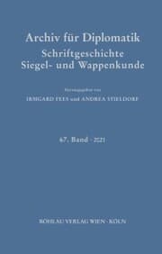 Cover von Archiv für Diplomatik, Schriftgeschichte, Siegel- und Wappenkunde