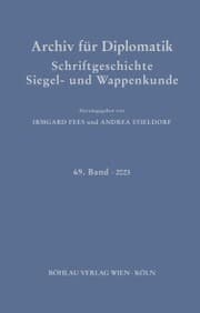 Cover von Archiv für Diplomatik, Schriftgeschichte, Siegel- und Wappenkunde
