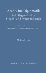 Cover von Archiv für Diplomatik, Schriftgeschichte, Siegel- und Wappenkunde