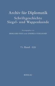 Cover von Archiv für Diplomatik, Schriftgeschichte, Siegel- und Wappenkunde