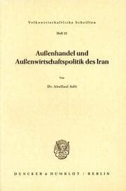 Cover von Außenhandel und Außenwirtschaftspolitik des Iran.