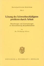 Cover von Lösung des Schwerbeschädigtenproblems durch Arbeit.