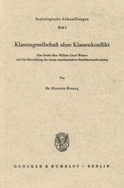 Cover von Klassengesellschaft ohne Klassenkonflikt.