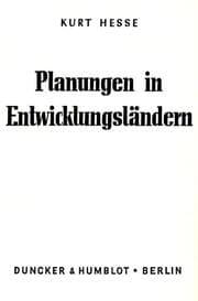 Cover von Planungen in Entwicklungsländern.