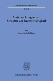 Cover von Untersuchungen zur Struktur der Rechtswidrigkeit.