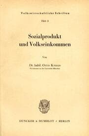 Cover von Sozialprodukt und Volkseinkommen.