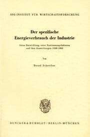 Cover von Der spezifische Energieverbrauch der Industrie.