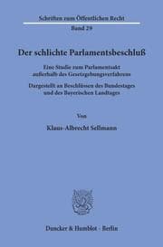 Cover von Der schlichte Parlamentsbeschluß.