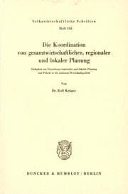Cover von Die Koordination von gesamtwirtschaftlicher, regionaler und lokaler Planung.