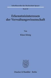 Cover von Erkenntnisinteressen der Verwaltungswissenschaft.