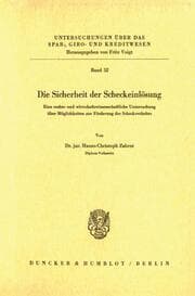 Cover von Die Sicherheit der Scheckeinlösung.