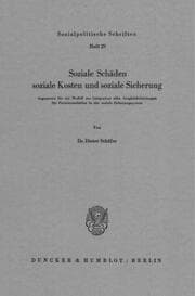 Cover von Soziale Schäden, soziale Kosten und soziale Sicherung.