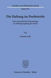 Cover von Die Haftung im Postbetrieb.