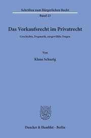 Cover von Das Vorkaufsrecht im Privatrecht.