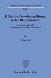Cover von Politische Verwaltungsführung in den Bundesländern.