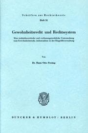 Cover von Gewohnheitsrecht und Rechtssystem.