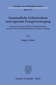 Cover von Gemeindliche Gebietsreform und regionale Energieversorgung.