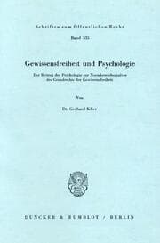 Cover von Gewissensfreiheit und Psychologie.