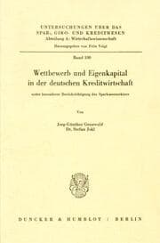 Cover von Wettbewerb und Eigenkapital in der deutschen Kreditwirtschaft
