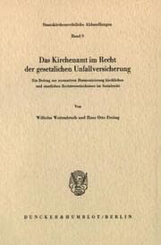 Cover von Das Kirchenamt im Recht der gesetzlichen Unfallversicherung.