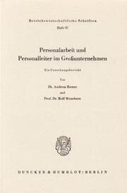 Cover von Personalarbeit und Personalleiter im Großunternehmen.